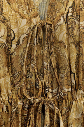 Tied-Detail Printed Blouse