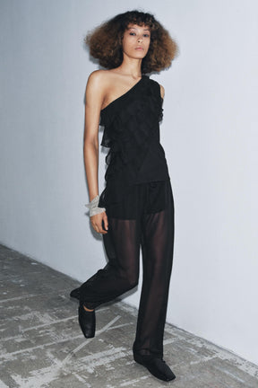 Asymmetric Ruffled Blouse
