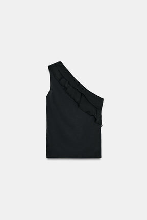 Asymmetric Ruffled Blouse
