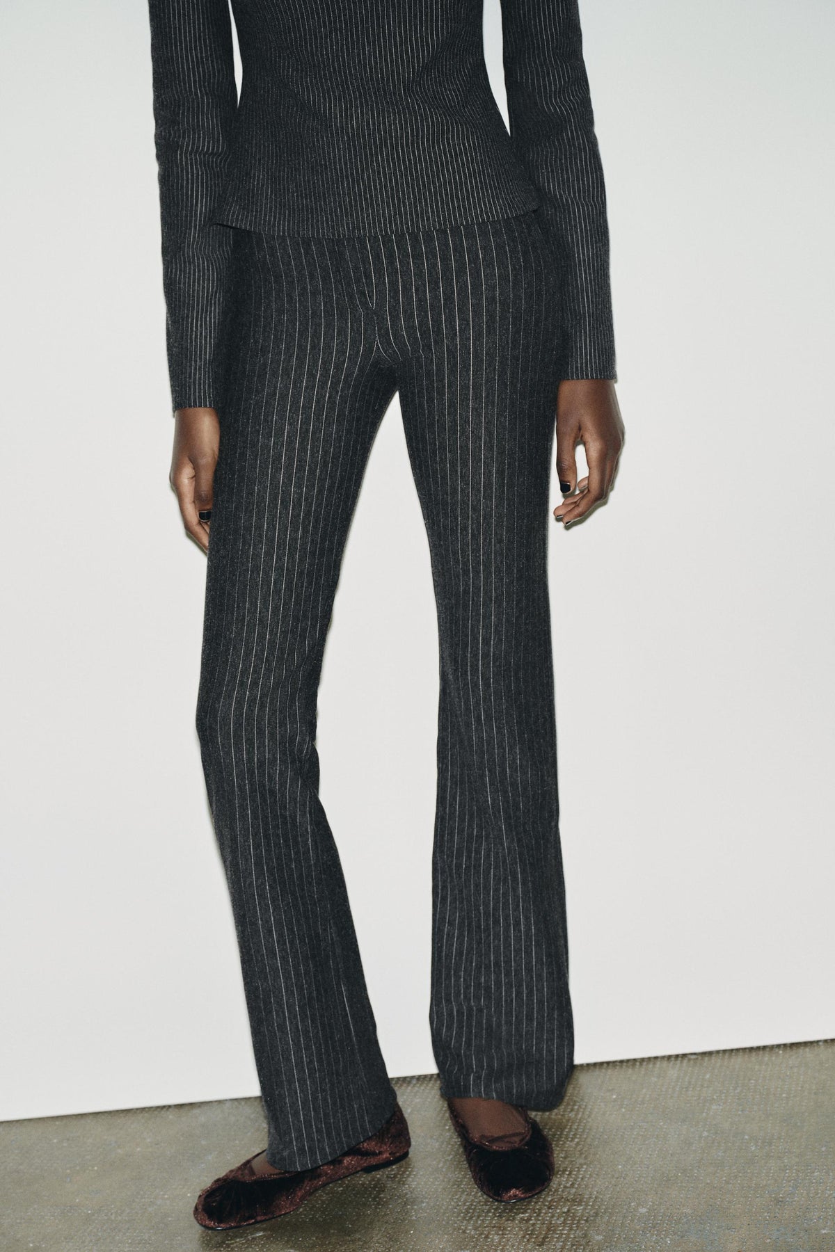 PINSTRIPE FLARE TROUSERS