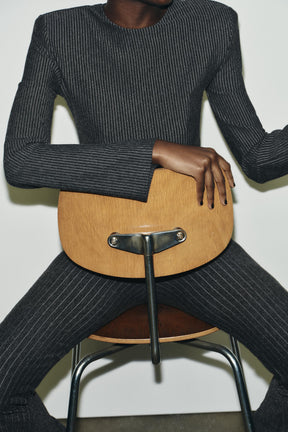 PINSTRIPE FLARE TROUSERS