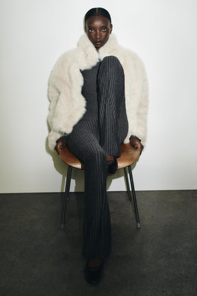 PINSTRIPE FLARE TROUSERS