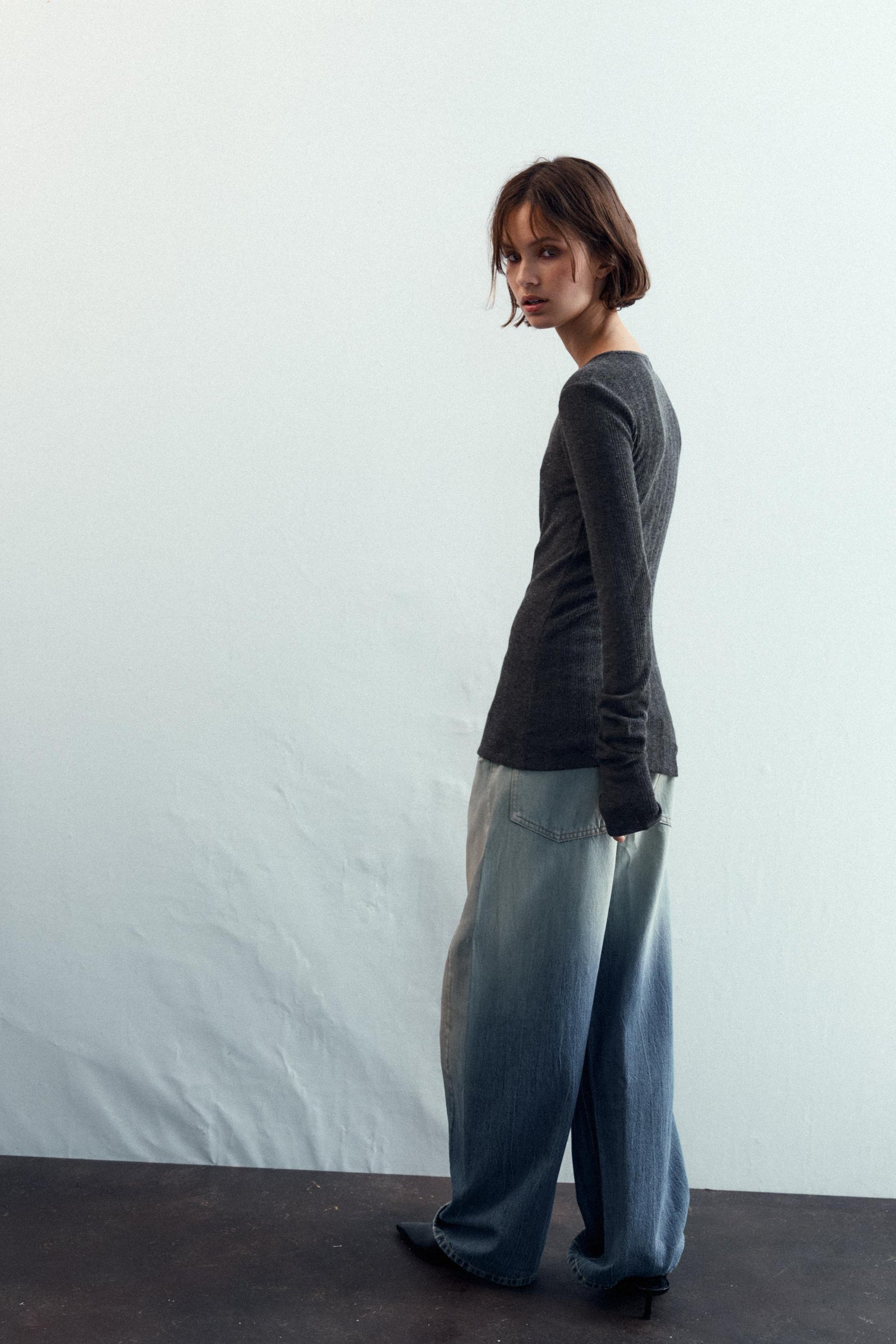 Weiches Rippstrick-T-Shirt