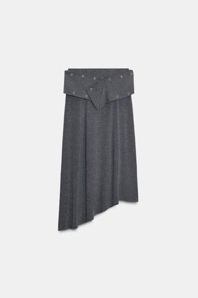 STUDDED MIDI SKIRT