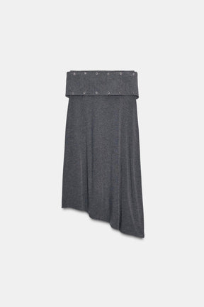 STUDDED MIDI SKIRT