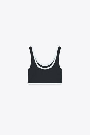 Cropped Double Effect Top