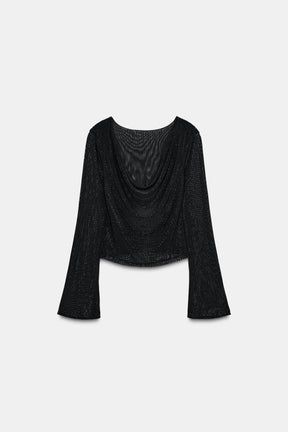 Draped Tulle Top