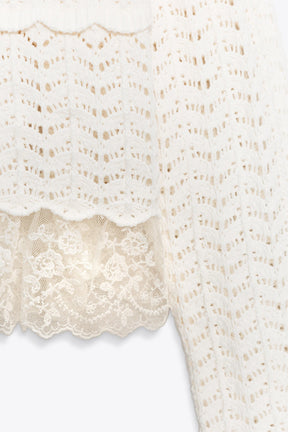 Romantischer Chenille-Cardigan