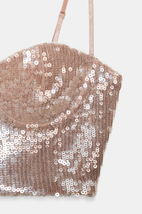Sequinned Bralette Top
