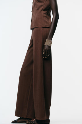 WIDE TWILL TROUSERS