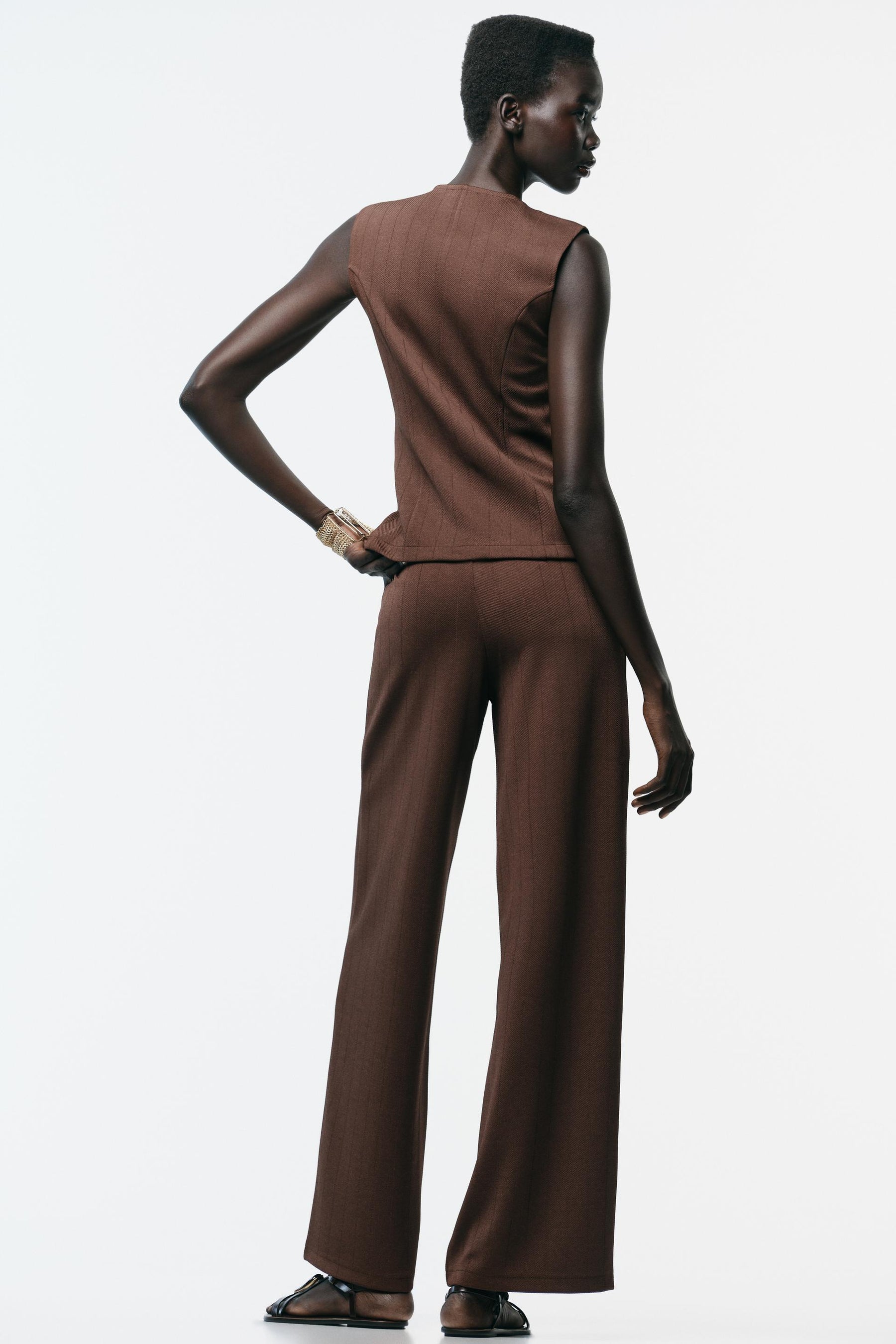 WIDE TWILL TROUSERS