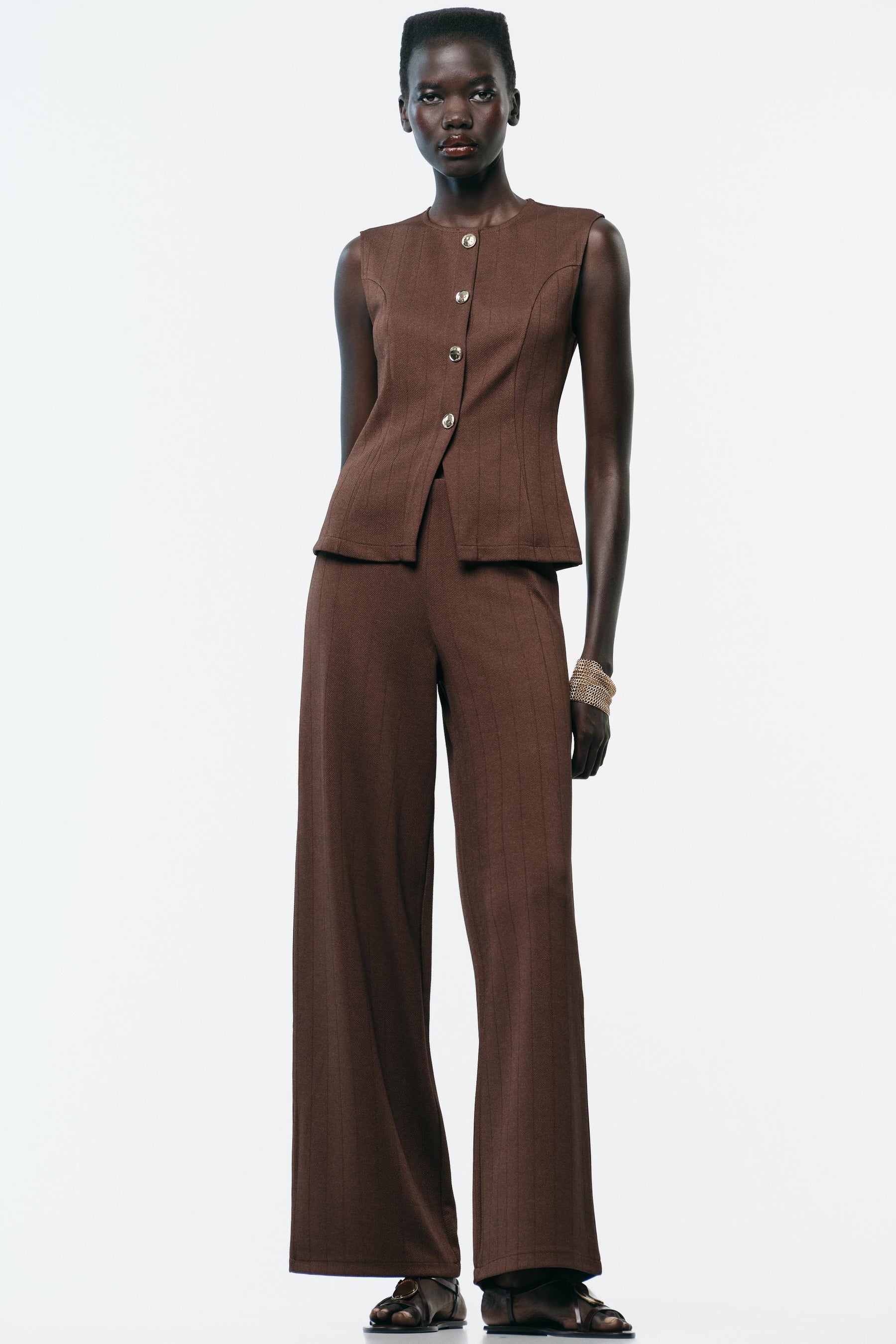WIDE TWILL TROUSERS