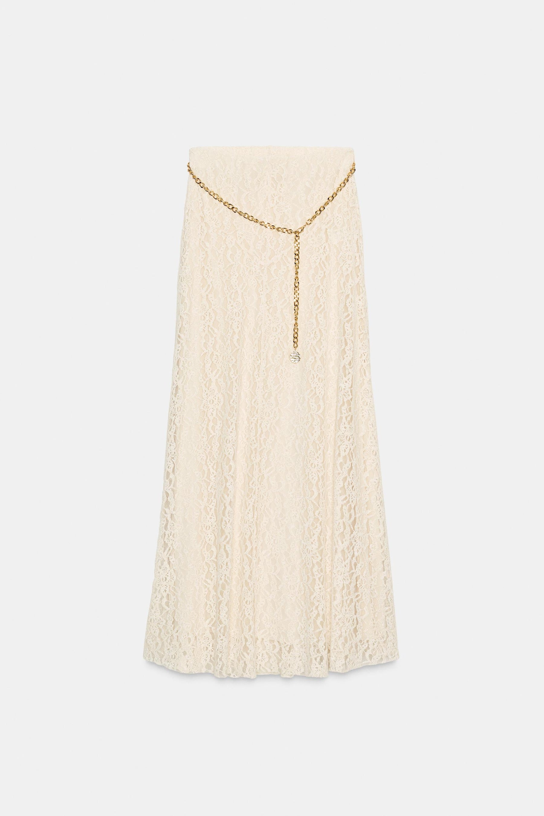 Chain-Accented Midi Skirt