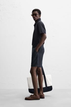 LINEN/COTTON BERMUDA SHORTS - Image 4