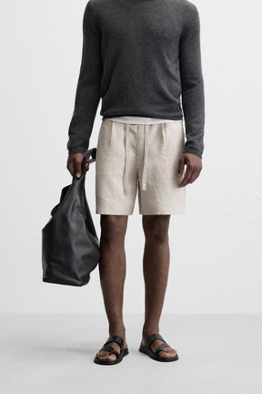 100% LINEN BERMUDA SHORTS - Image 2