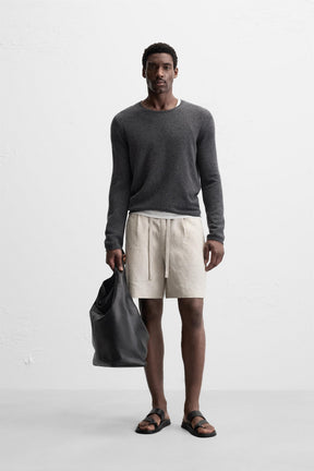 100% LINEN BERMUDA SHORTS - Image 1