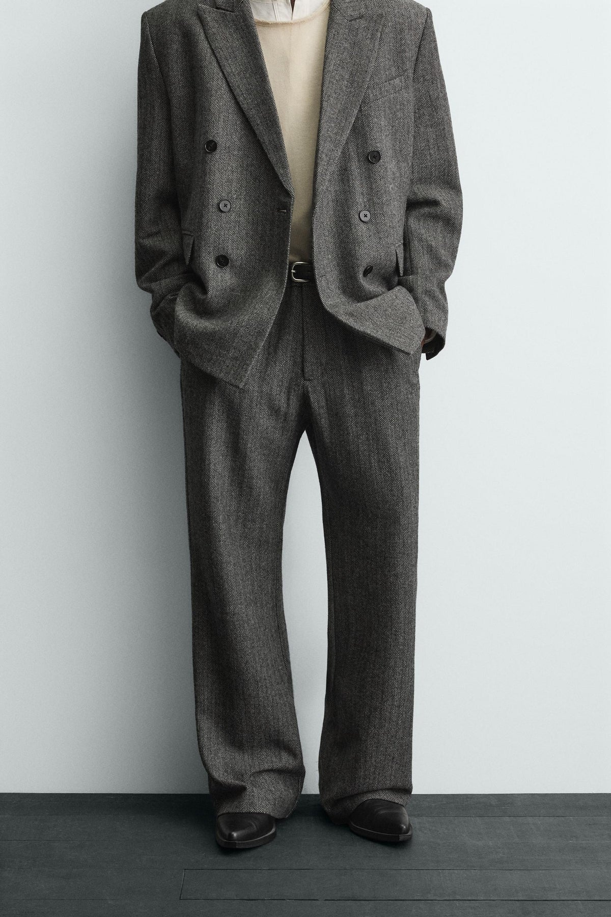 Herringbone Wool Trousers