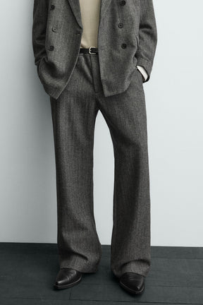 Herringbone Wool Trousers