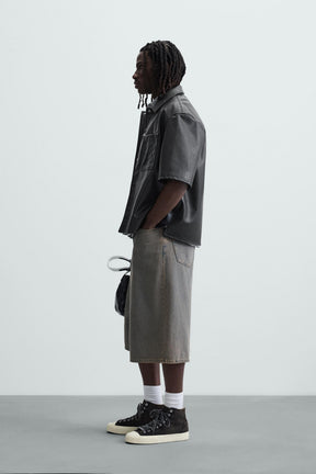 LEATHER EFFECT OVERSHIRT - Image 4