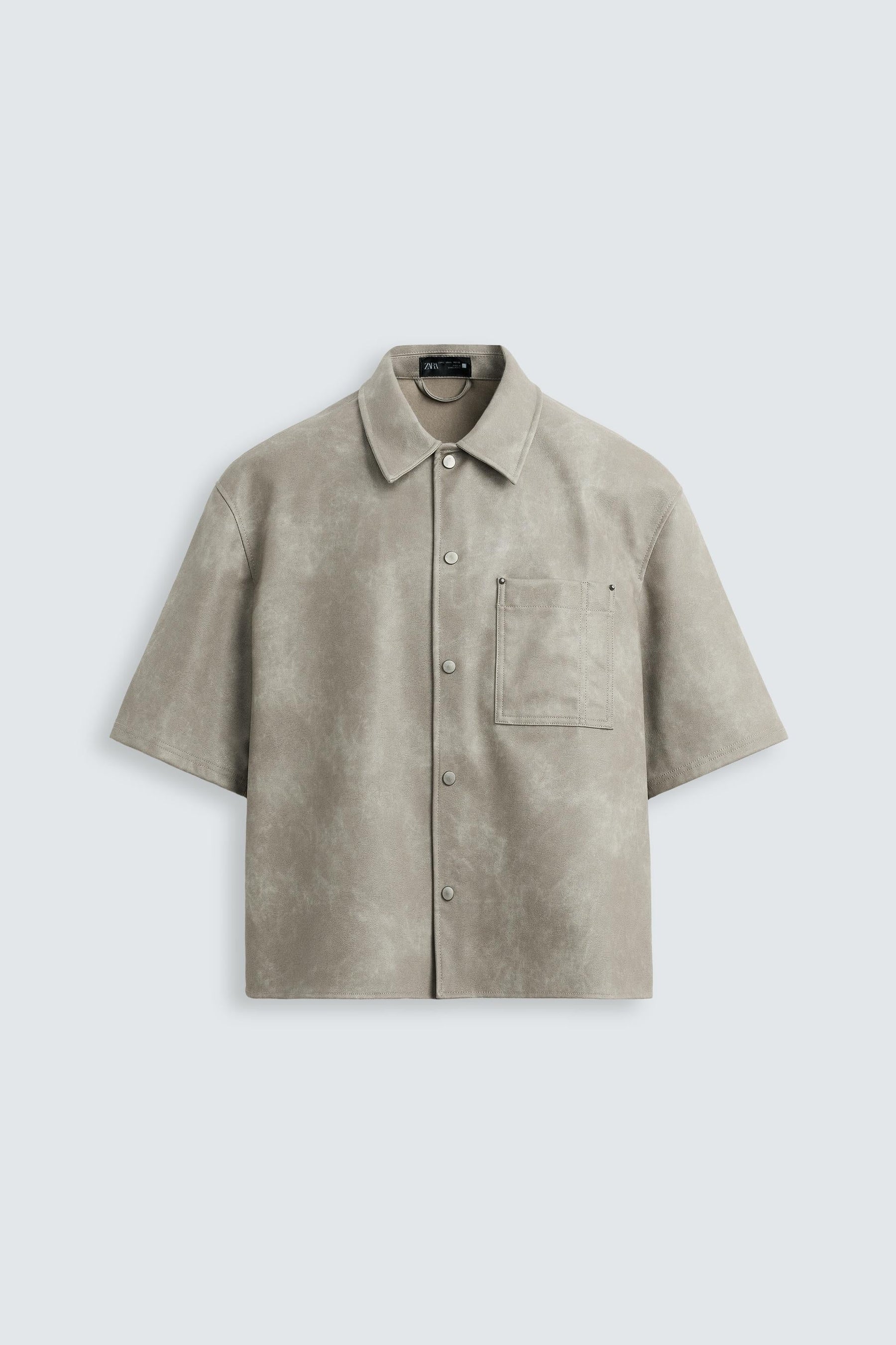 LEATHER EFFECT OVERSHIRT - Image 7