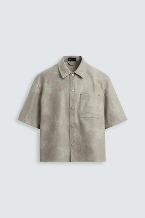 LEATHER EFFECT OVERSHIRT - Image 7