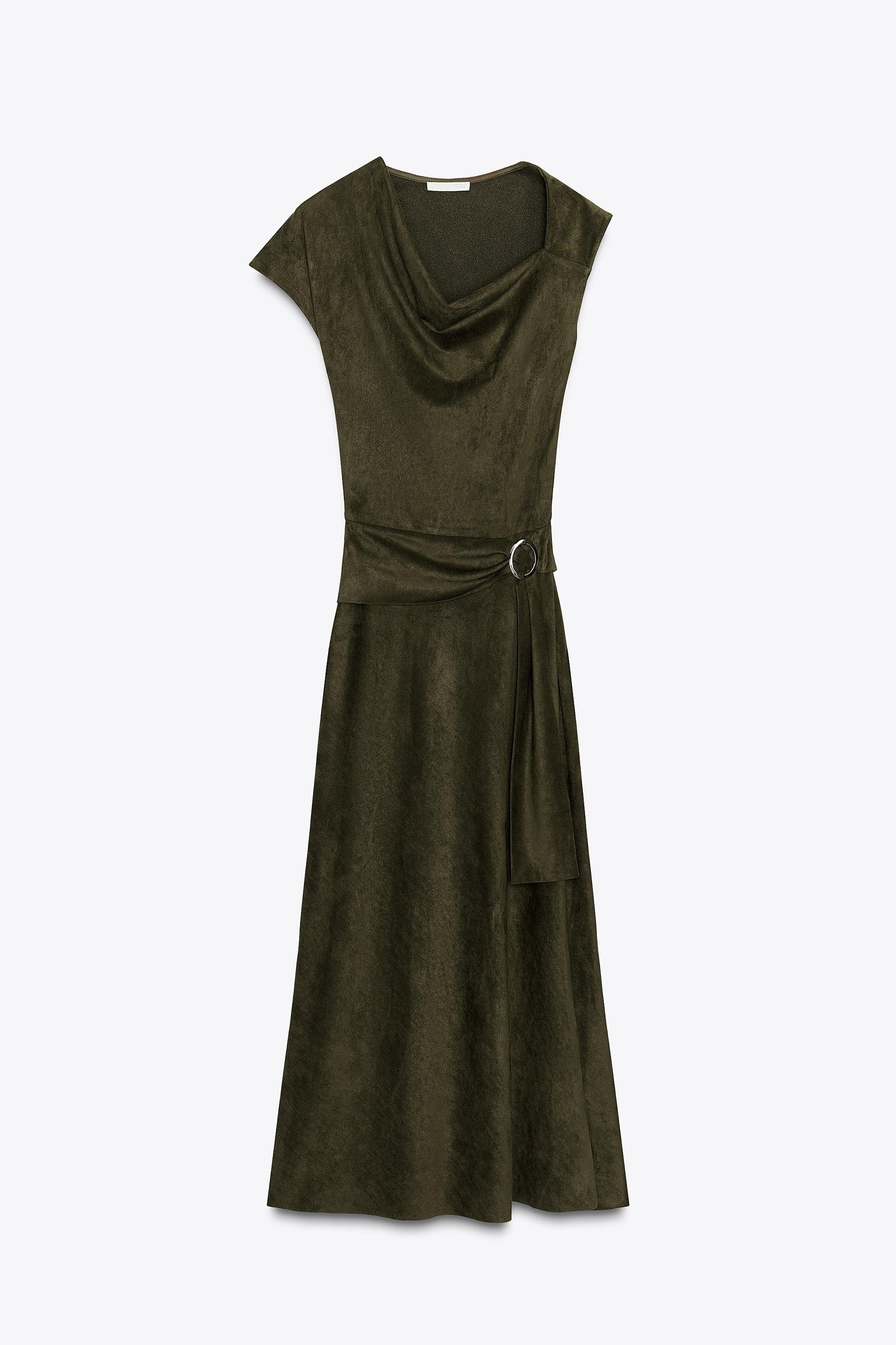 Asymmetric Faux Suede Dress