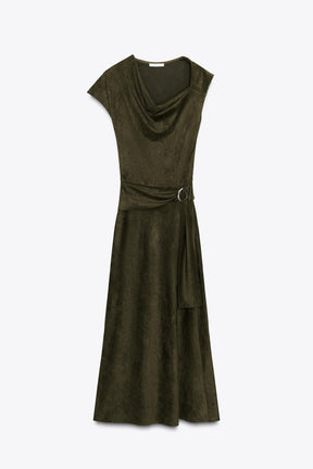 Asymmetric Faux Suede Dress