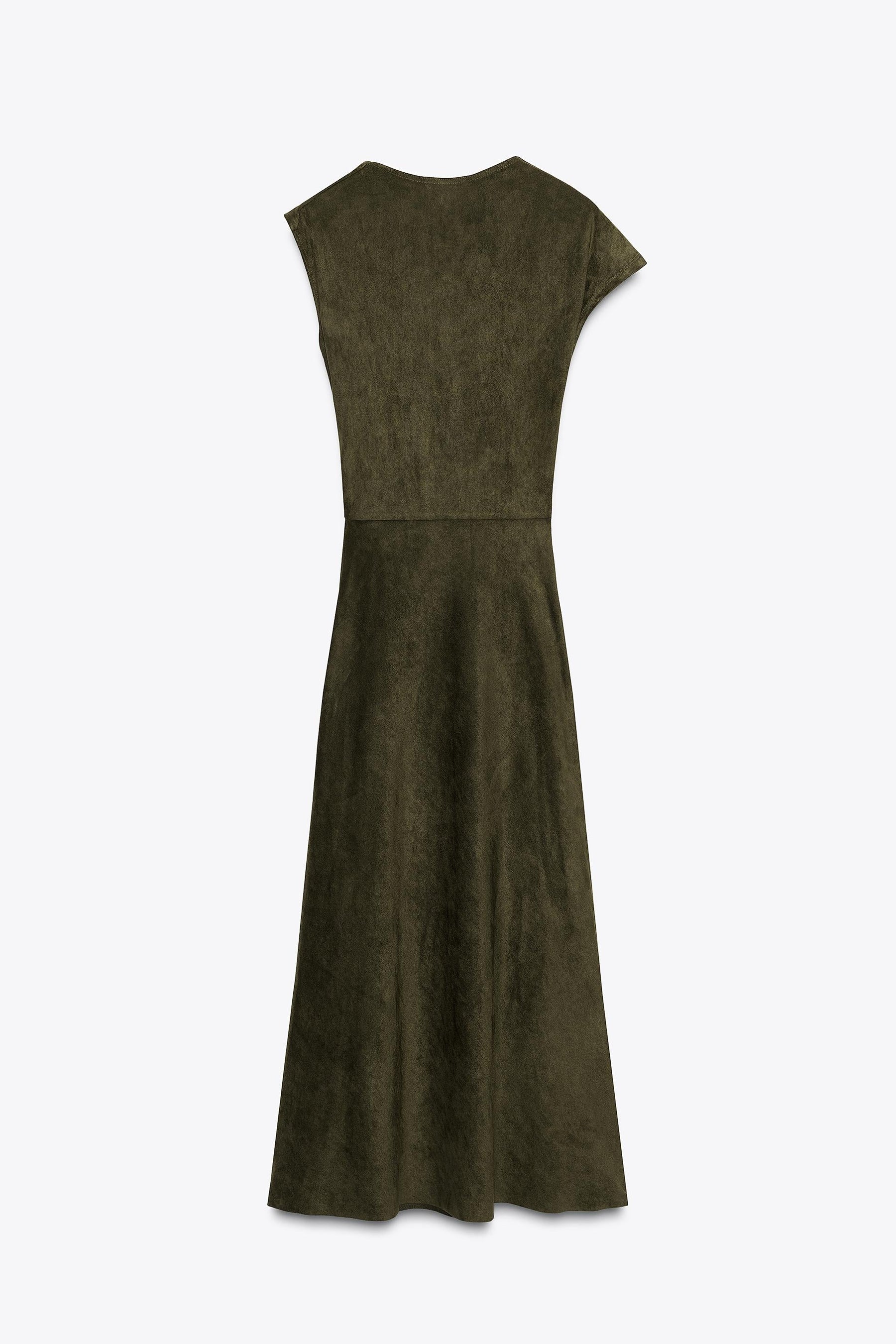 Asymmetric Faux Suede Dress