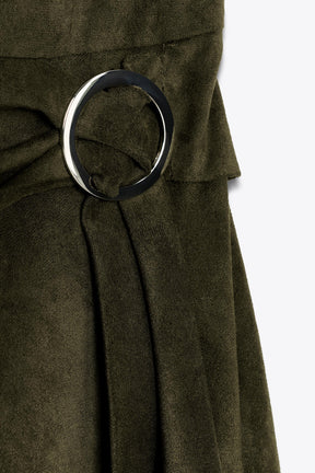 Asymmetric Faux Suede Dress