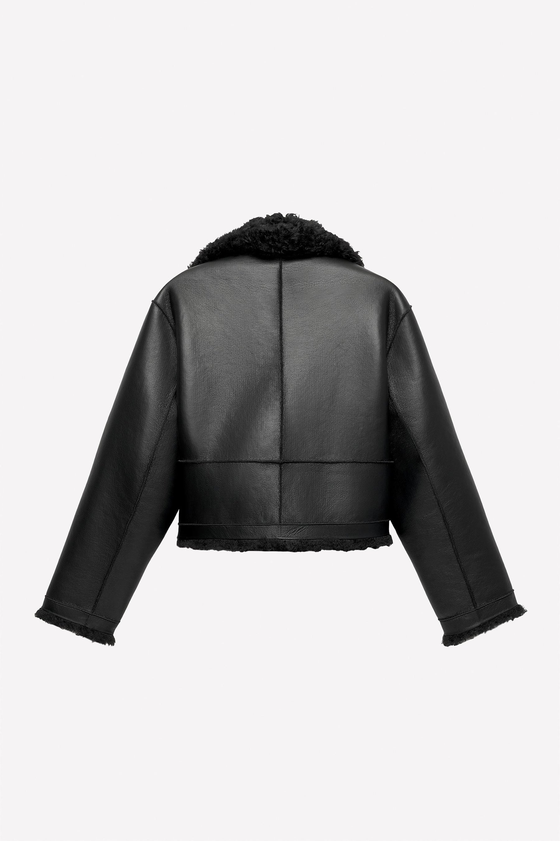 Reversible leather effect jacket