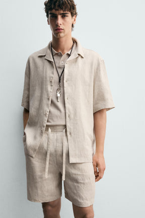 Leinen-Shorts (lässig geschnitten)