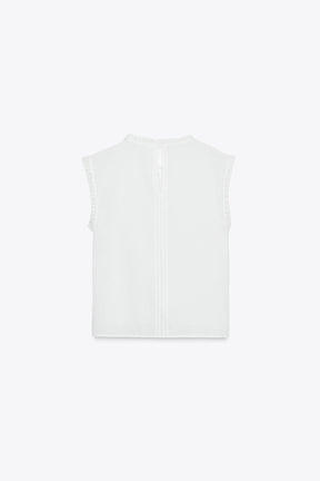 Sleeveless Ladder Stitch Blouse