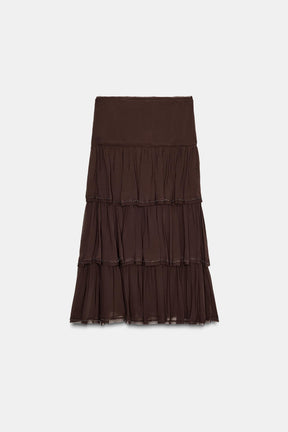 Beaded Ruffled Fashion Skirt