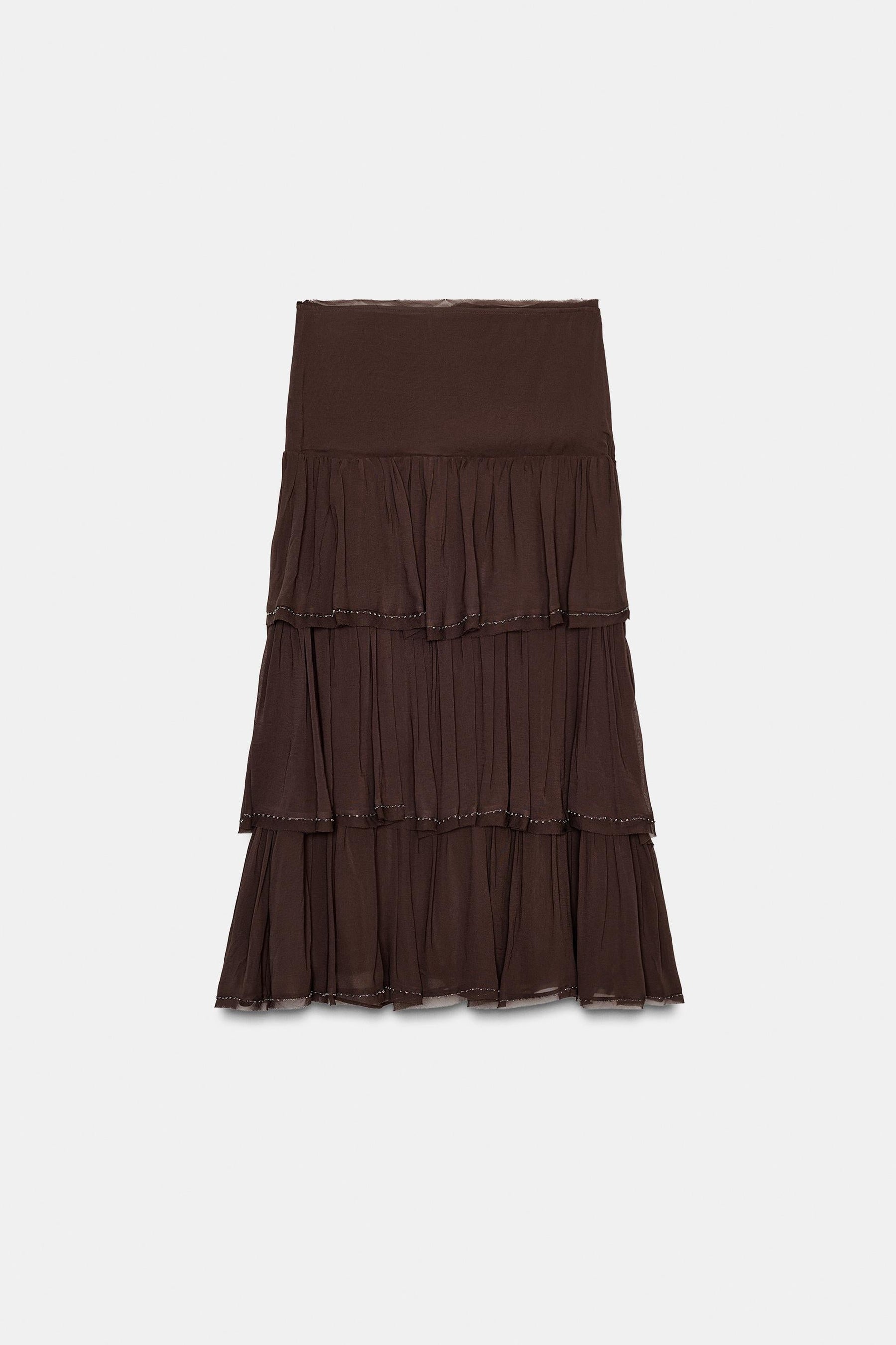 Beaded Ruffled Fashion Skirt