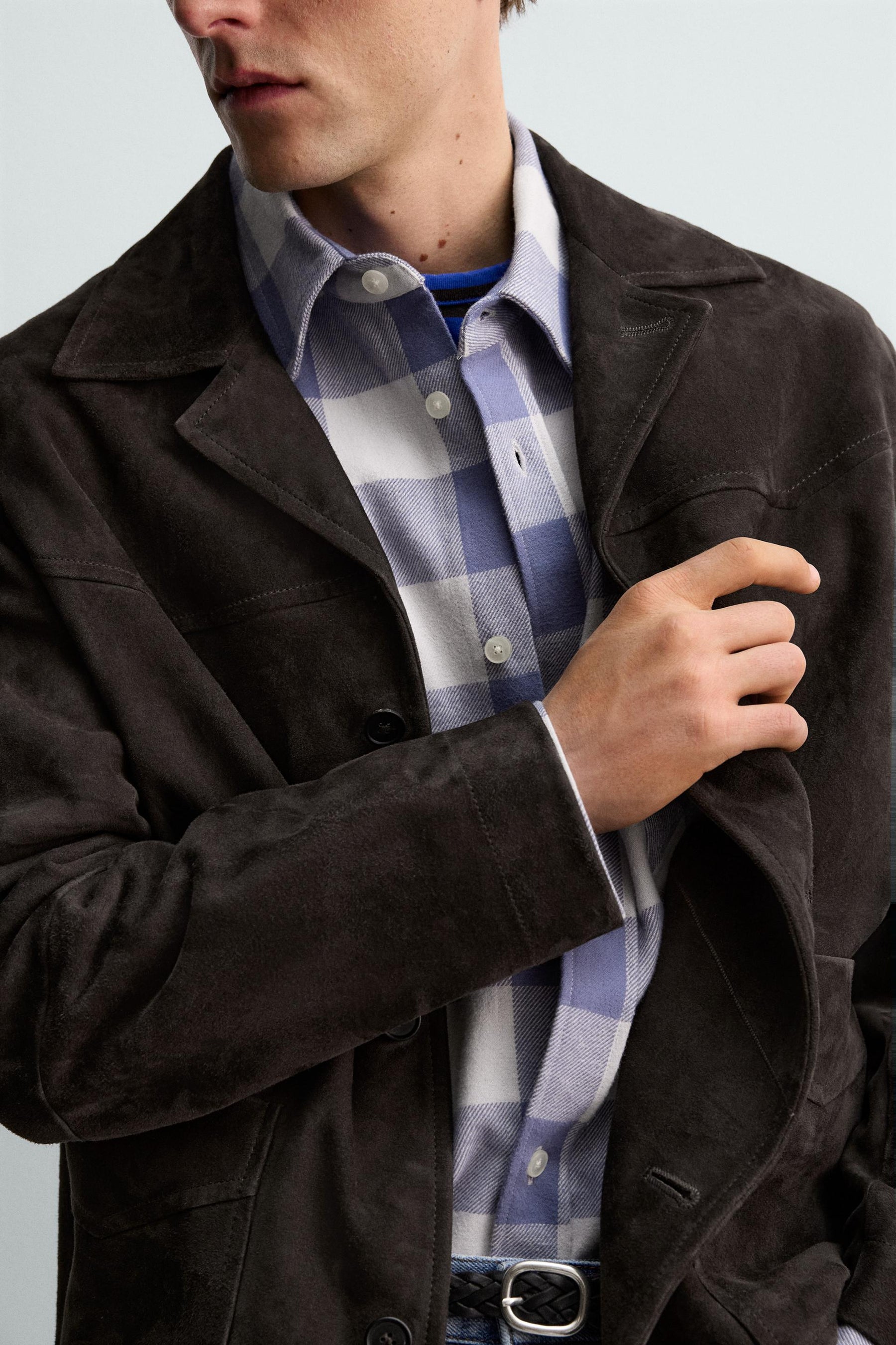 Wildlederimitat-Overshirt