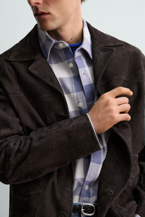 Wildlederimitat-Overshirt