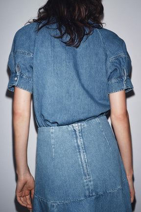 Denim Shirt with Tie