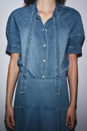 Denim Shirt with Tie
