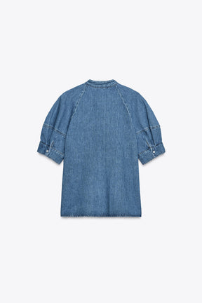 Denim Shirt with Tie