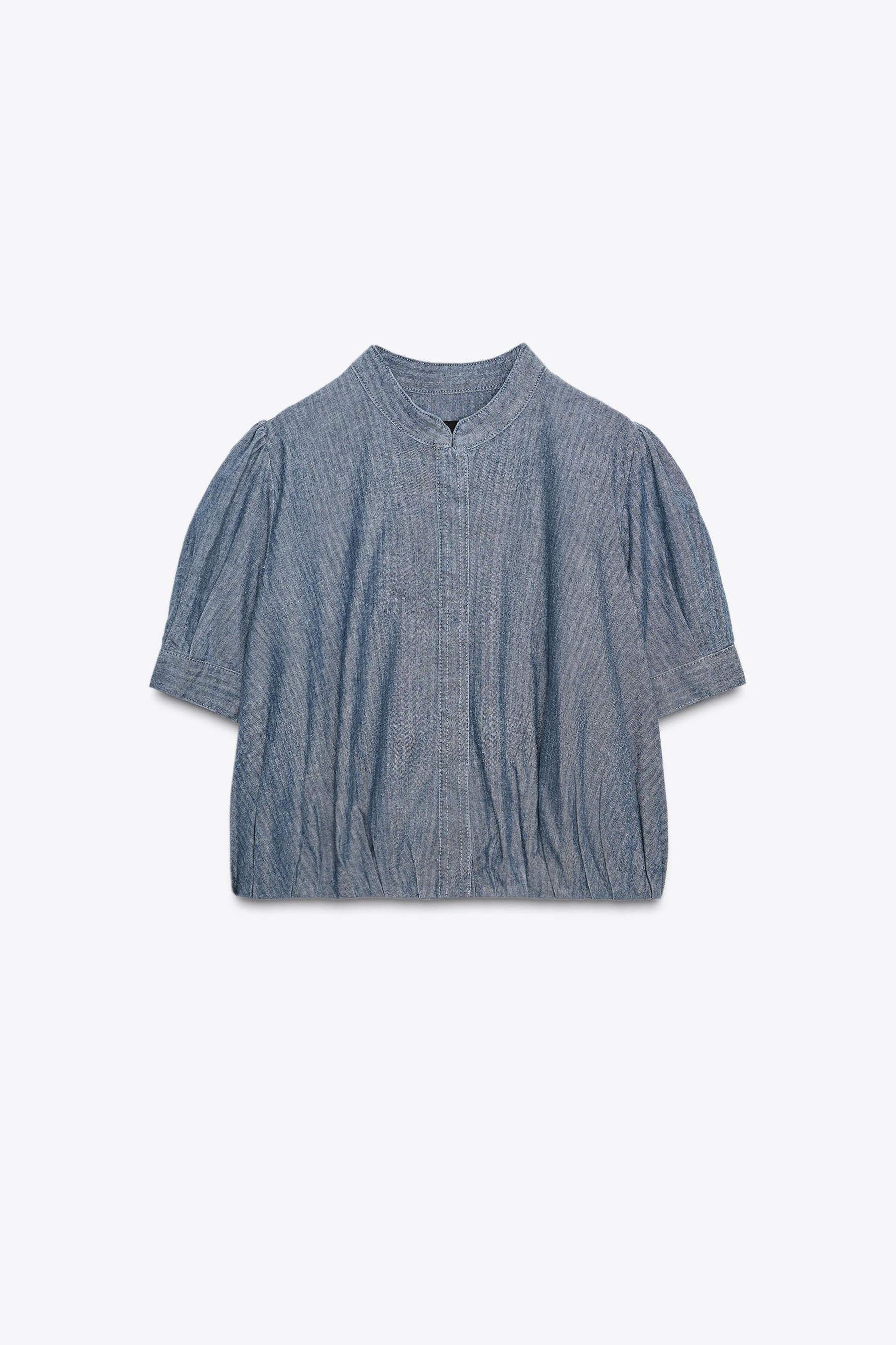 Denim Pleated Shirt