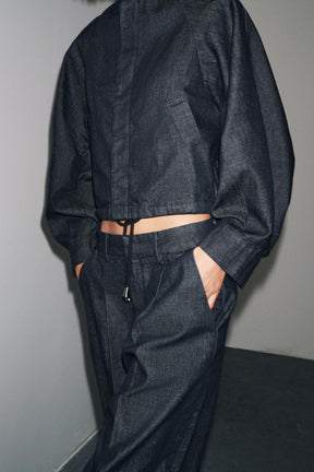 ZW COLLECTION PUFF DENIM BOMBER JACKET - Image 5