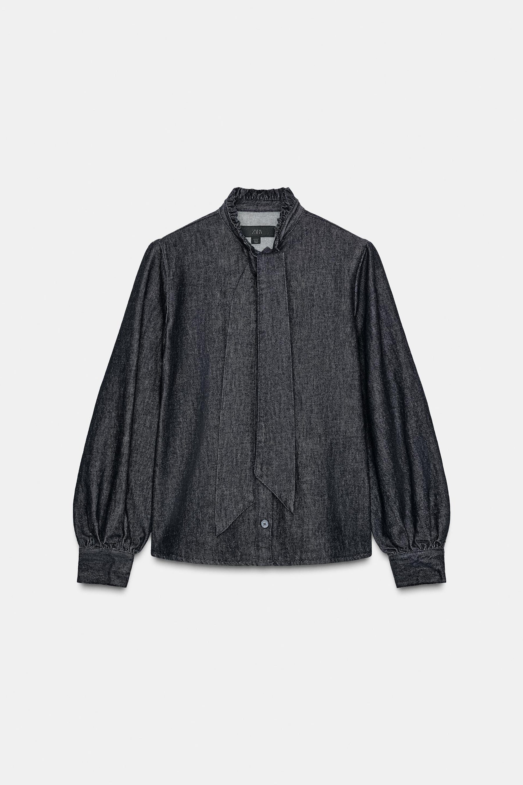 Jeanshemd mit Schleife