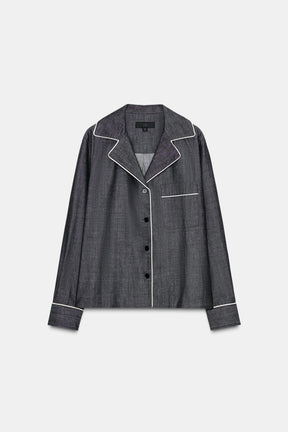 Denim Shirt with Trims
