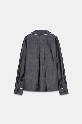 Denim Shirt with Trims