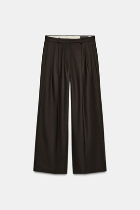 Wide-Leg Trousers with Pleats