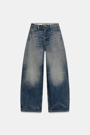 Mid-Waist Folded Waist Jeans