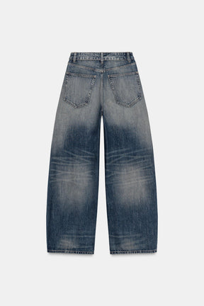 Mid-Waist Folded Waist Jeans