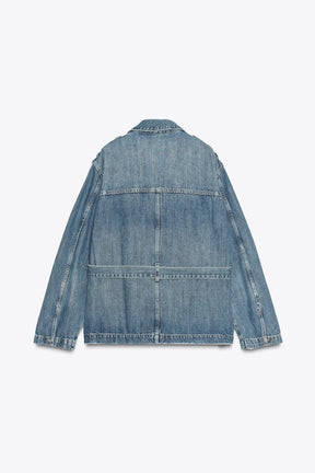 Lange Jeansjacke