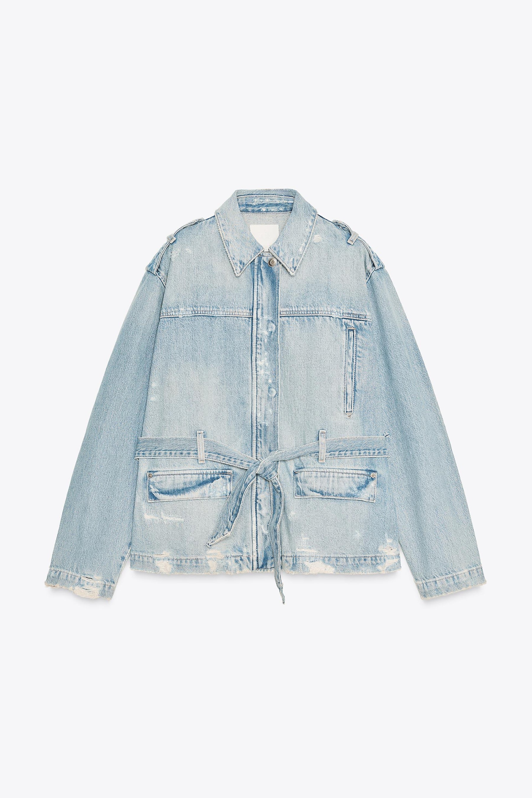 Jeansjacke mit Gürtel