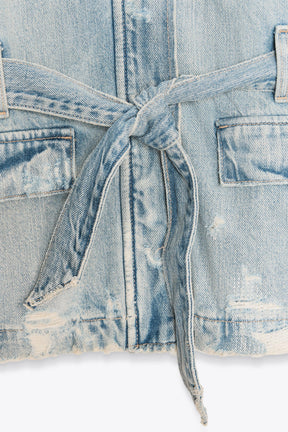 Jeansjacke mit Gürtel